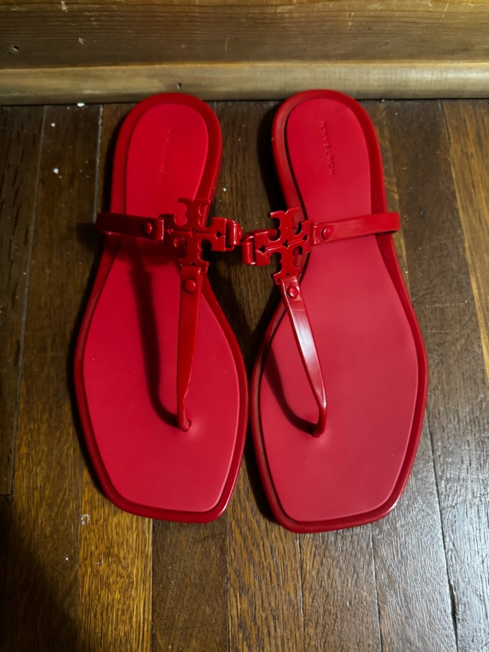 Tory Burch Red Patent Thong Sandals